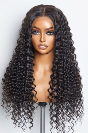 Nuochenghair 5x5 Glueless Lace Closure Wig 180% Density Deep Wave