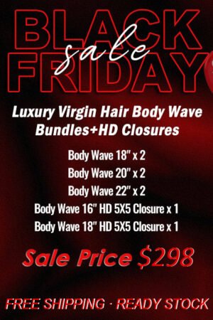 2025 Black Friday Package Deal |8pcs Luxury Virgin Hair Body Wave Bundles + HD Closures $430
