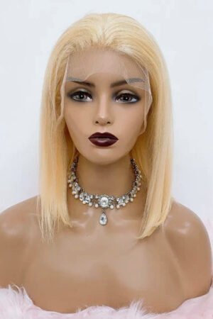 Nuochenghair 10-14 Inches 4"x4" Upgrade #613 Straight Bob Lace Frontal Wigs 150% Density-100% Human Hair