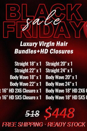 2025 Black Friday Package Deal |12pcs Luxury Virgin Hair Bundles + HD Closures $580