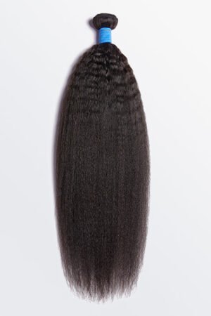 Nuochenghair 10-30 Inch Kinky Straight Virgin Brazilian Hair #1B Natural Black