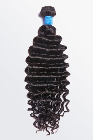 Nuochenghair 10-30 Inch Deep Wavy Virgin Brazilian Hair #1B Natural Black