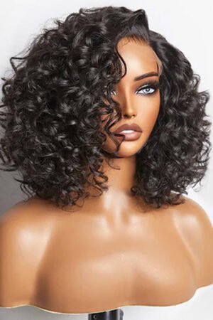 Nuochenghair 10 inch Bouncy Left C Part Loose Wave Glueless Minimalist HD Lace Wig Ready To Go