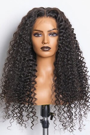 Nuochenghair 180% Density HD 13x4 Full Frontal Lace Wig Deep Curly