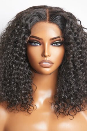 Nuochenghair 5x5 Glueless Lace Closure Bob Wig 150% Density Water Wave