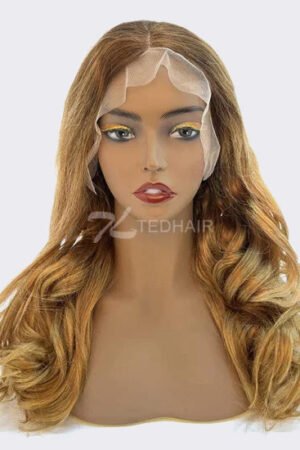 Nuochenghair 18-24 Inches 13"x4" Body Wave #4/27 Lace Frontal Wig 150% Density-100% Human Hair