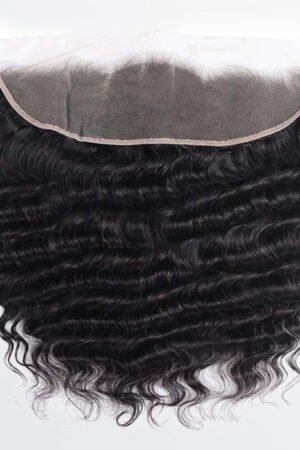 Nuochenghair 14-20 Inch 13" x 4" Loose Deep Wavy Free Parted Frontal #1B Natural Black