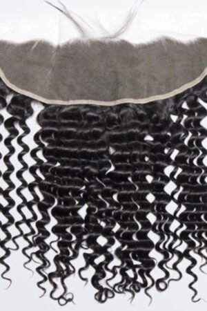 Nuochenghair 14-20 Inch 13" x 4" Water Wavy Free Parted Frontal #1B Natural Black