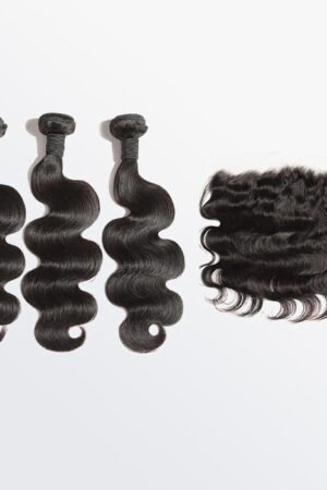 Nuochenghair 14''/14''/16'' 3 Bundles Body Wave Virgin Hair 300g With 14'' 13*4 Body Wave Frontal