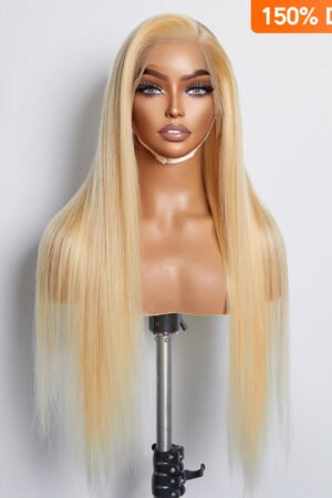 Nuochenghair 16-30 Inch Pre-Plucked 13"x4" #613 Straight Lace Frontal Wig 150% Density