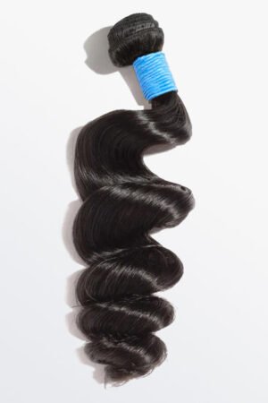 Nuochenghair 10-30 Inch Loose Wavy Virgin Brazilian Hair #1B Natural Black