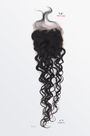 Nuochenghair 14-18 Inch 4" x 4" Water Wavy Free Parted Lace Closure #1B Natural Black