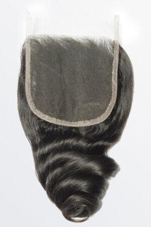 Nuochenghair 14-20 Inch 4" x 4" Loose Wavy Free Parted Lace Closure #1B Natural Black