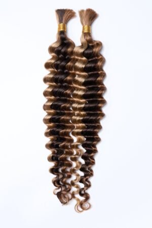 Nuochenghair 20inch Deep Wave Bulk Hair For Braiding #P4/27 Color